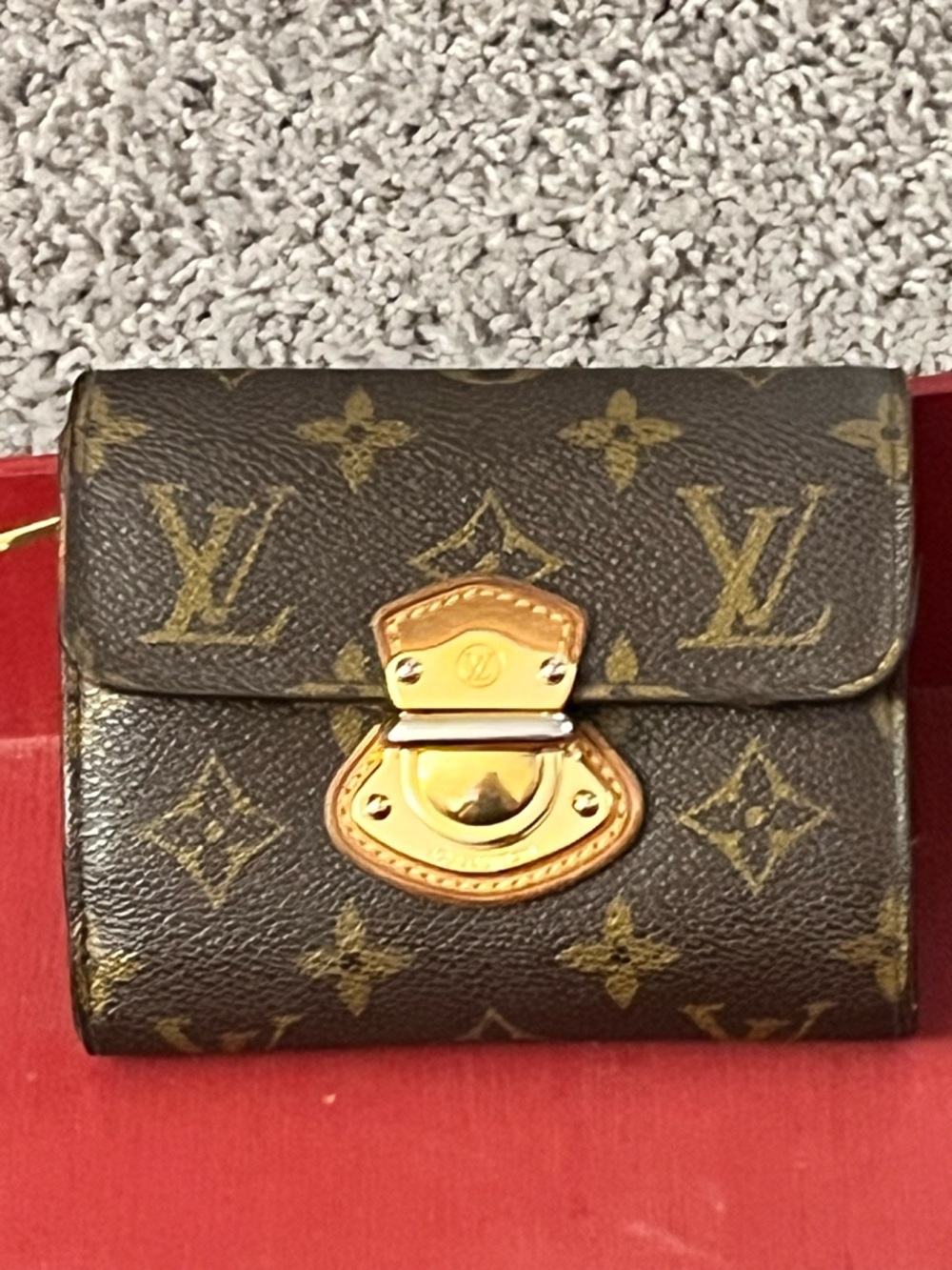 Louis Vuitton Brown Monogram Compact Wallet with Gold Hardware